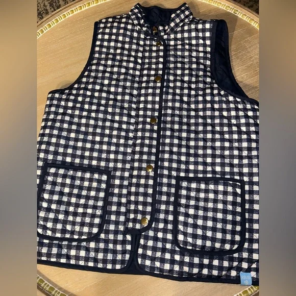 Excellent condition Draper James RSVP Reversible Quilted Puffer Vest Size Med. - Picture 1 of 8